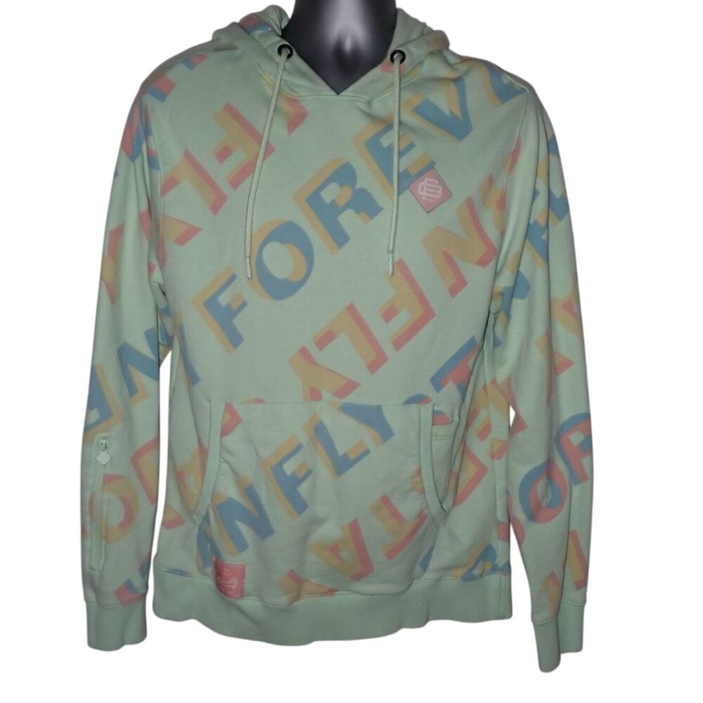 Born Fly Stay Fly Mint Green Pullover Hoodie Sweatshirt Mens L Logo‎ Skater